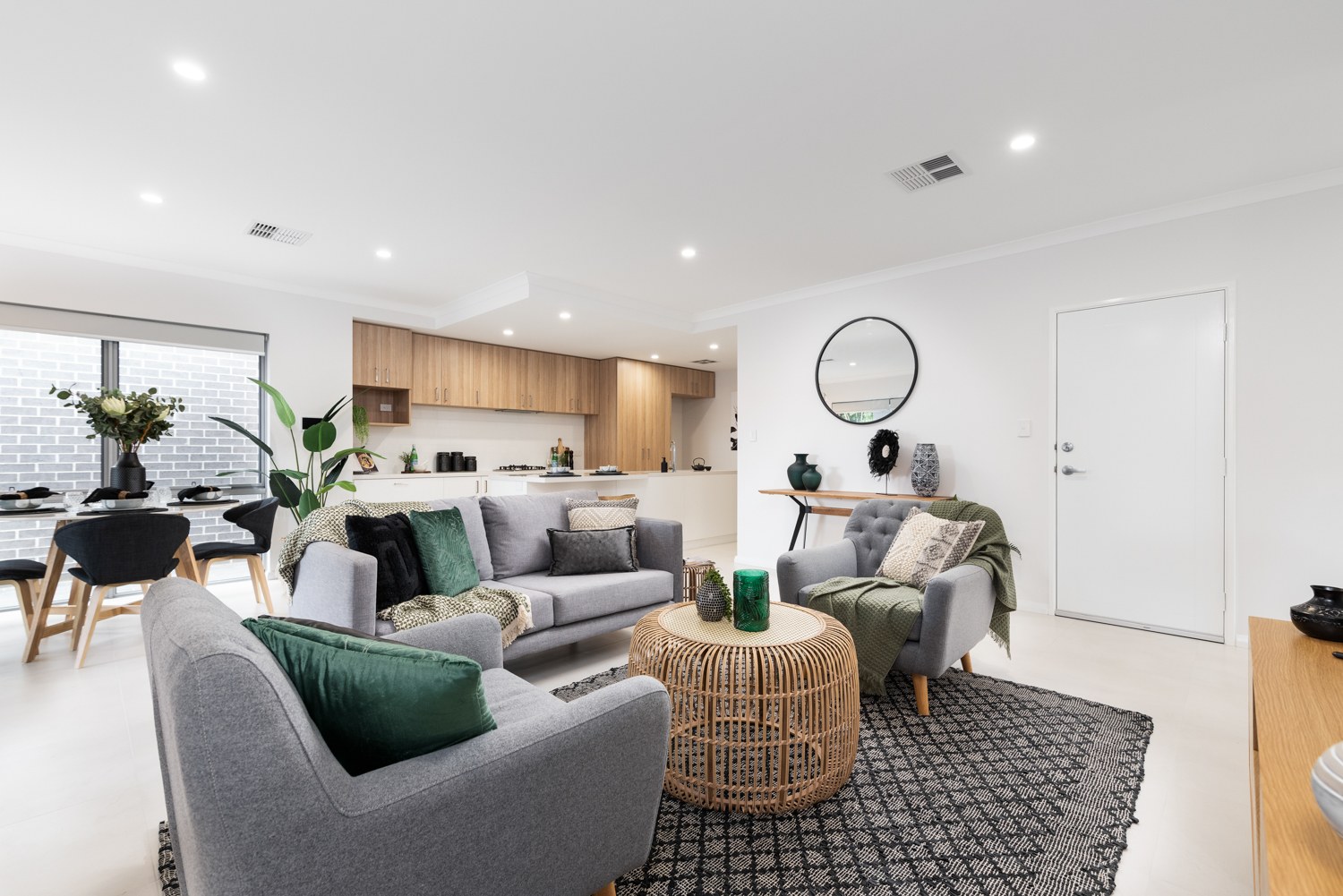Furnished open-plan living and dining area in Yokine